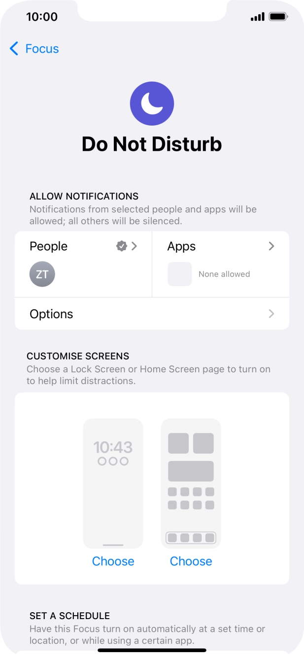 Press People and follow the instructions on the screen to select which contacts you would like to receive calls and notifications from when Do Not Disturb is turned on. Press People and follow the instructions on the screen to select which contacts you would like to receive calls and notifications from when Do Not Disturb is turned on.