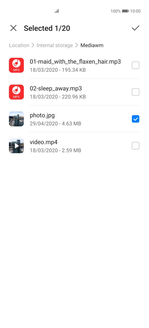 Press the confirm icon. Press the confirm icon.