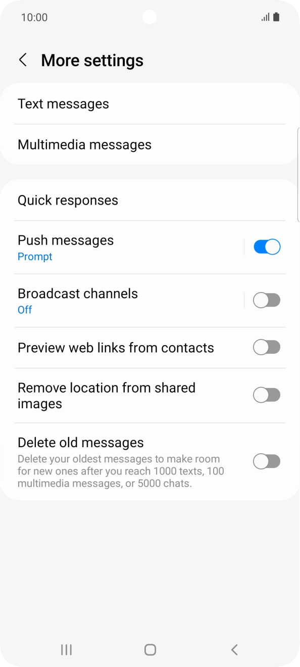 Press Text messages.