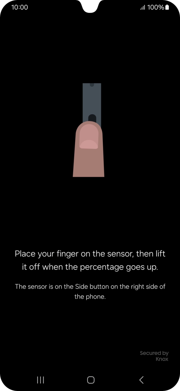 Follow the instructions on the screen to create the phone lock code using your fingerprint.