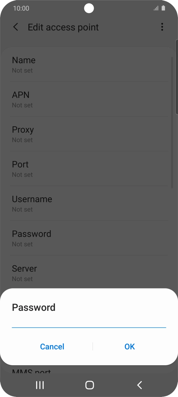 Key in password and press OK.