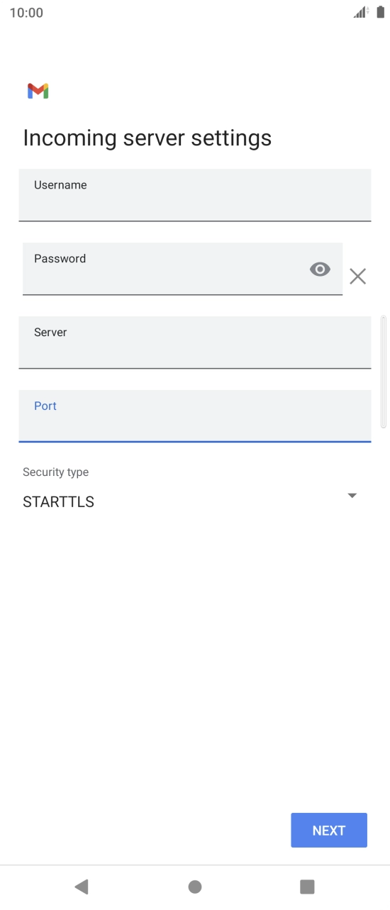 Press the drop down list below 'Security type'. Press the drop down list below 'Security type'.