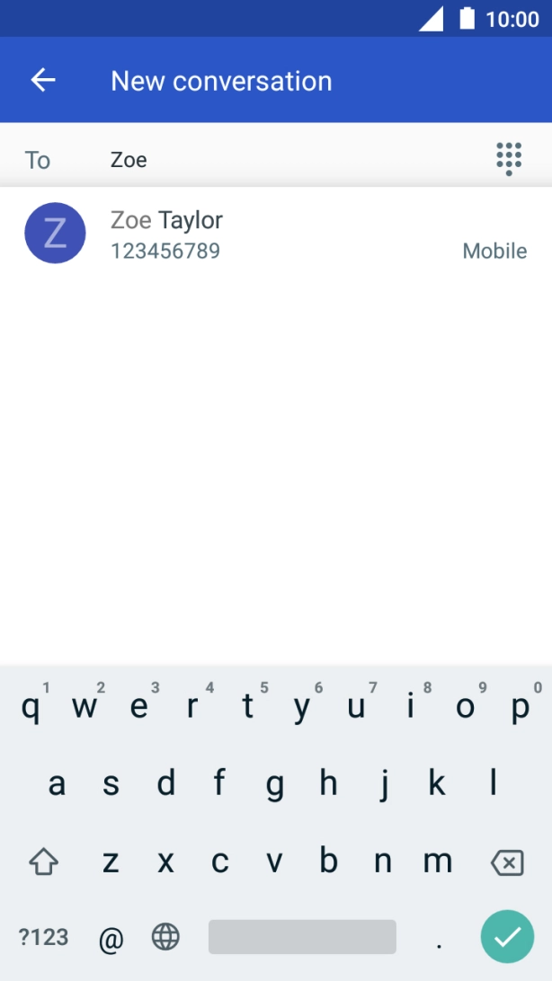 Press the required contact. Press the required contact.