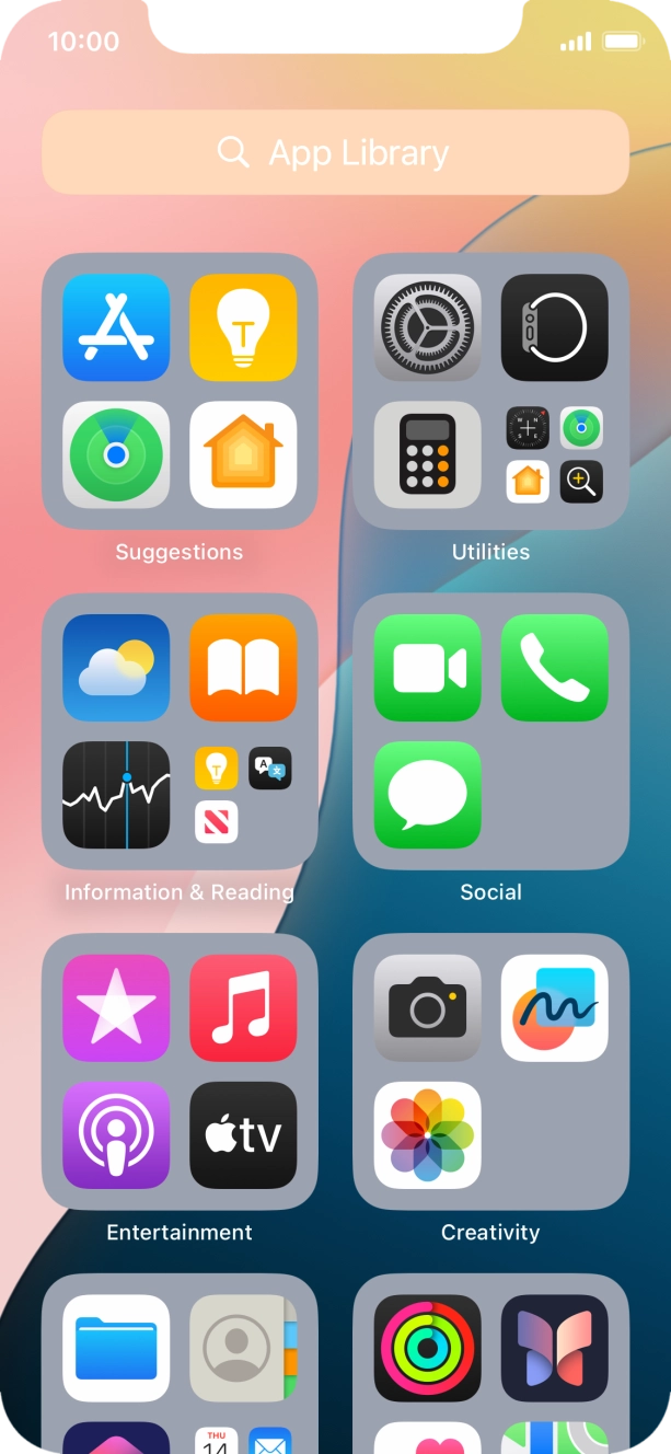 Press the required app. Press the required app.