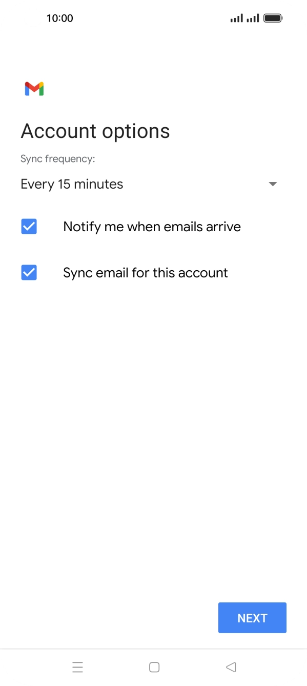 Press the drop down list below 'Sync frequency:'. Press the drop down list below 'Sync frequency:'.