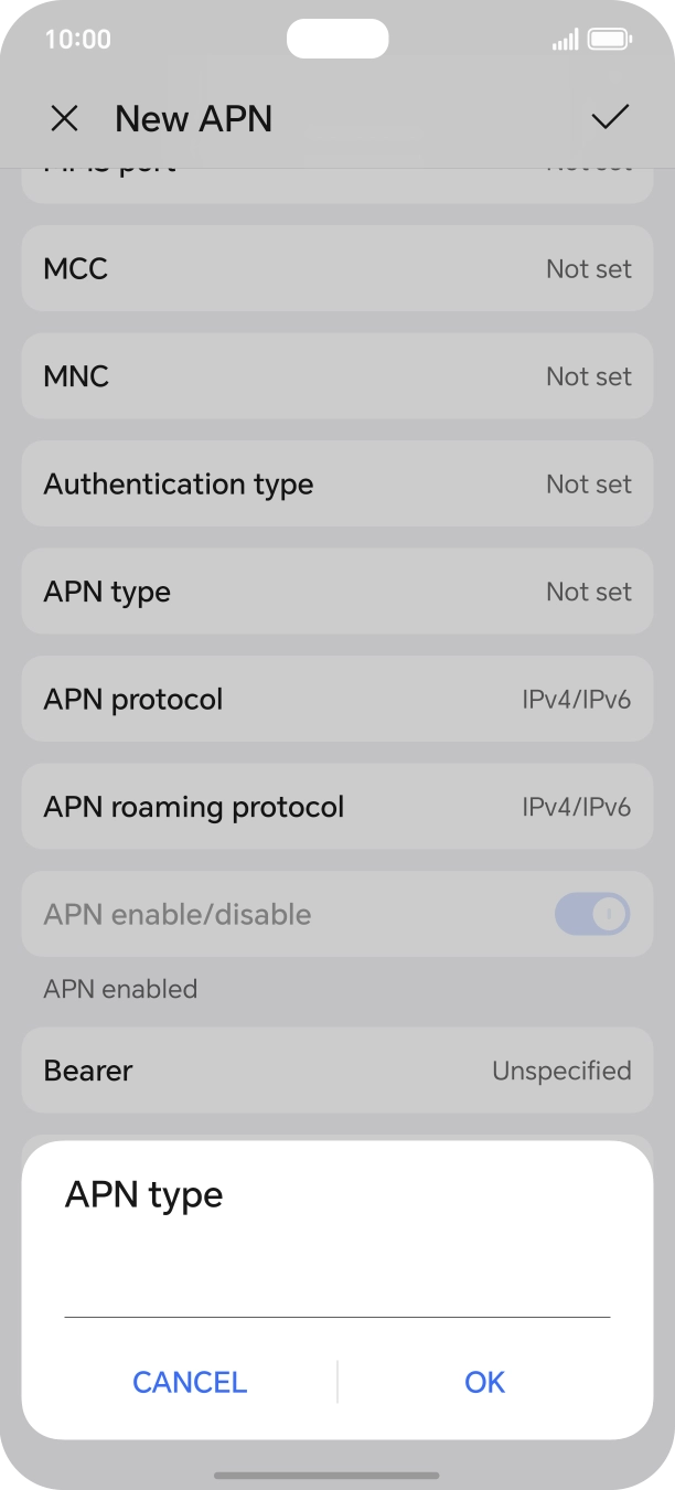 Key in default and press OK. Key in default and press OK.