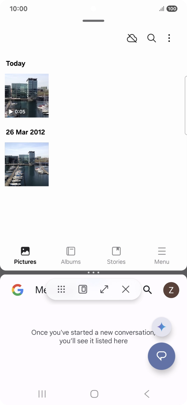 Press the end icon. Press the end icon.