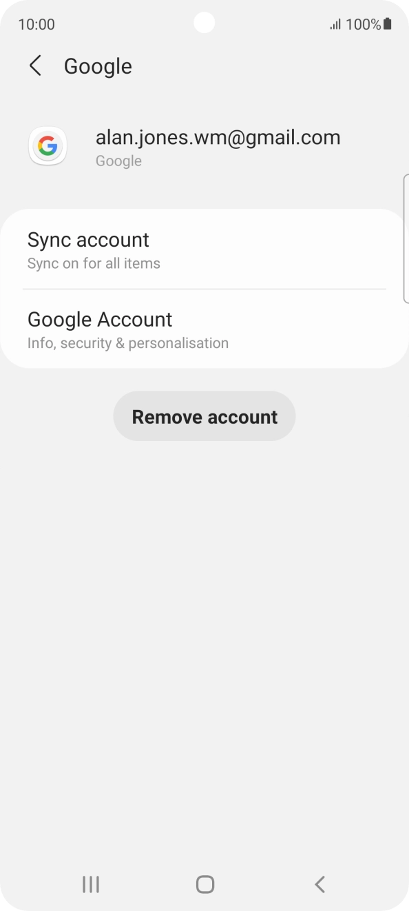 Press Sync account.