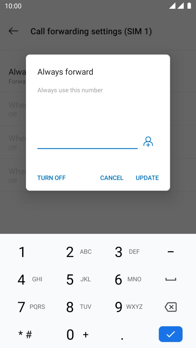 Press TURN OFF.