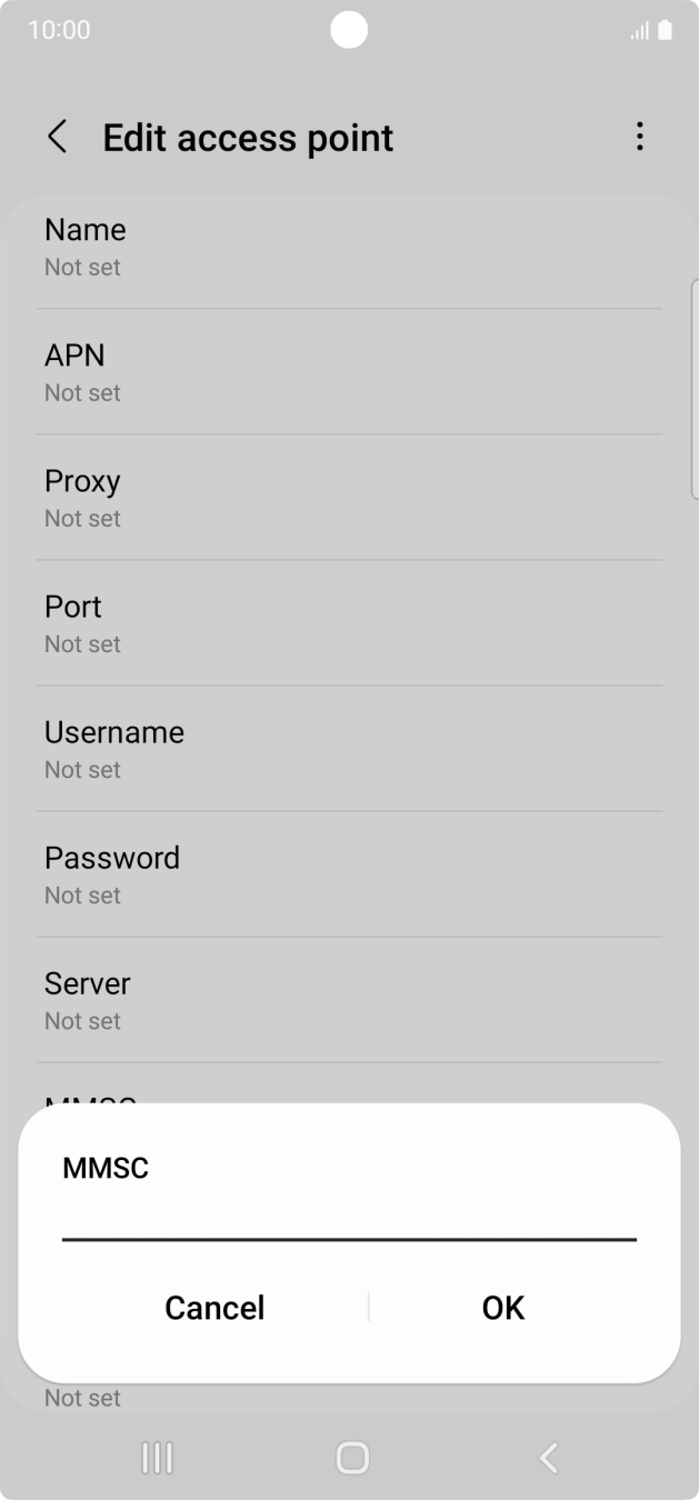 Key in http://mmsc.mms.o2.co.uk:8002 and press OK. Key in http://mmsc.mms.o2.co.uk:8002 and press OK.