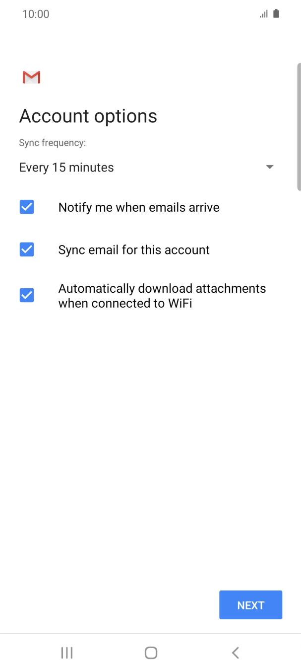 If this screen is displayed, you email account has been recognised and set up automatically. Follow the instructions on the screen to key in more information and finish setting up your phone. If this screen is displayed, you email account has been recognised and set up automatically. Follow the instructions on the screen to key in more information and finish setting up your phone.