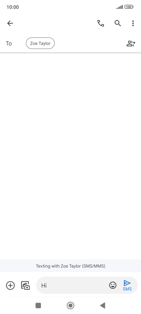 Press the send icon when you've finished your text message.