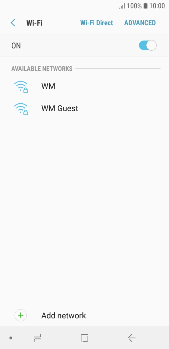 Press the required WiFi network. Press the required WiFi network.