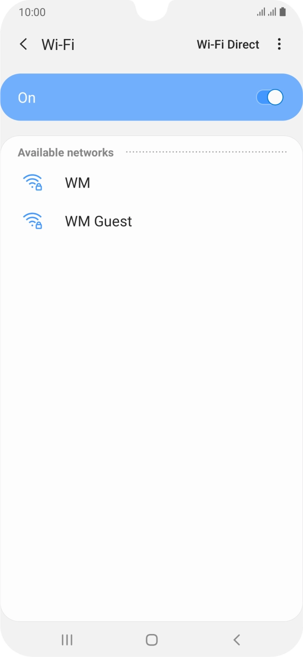 Press the required WiFi network.
