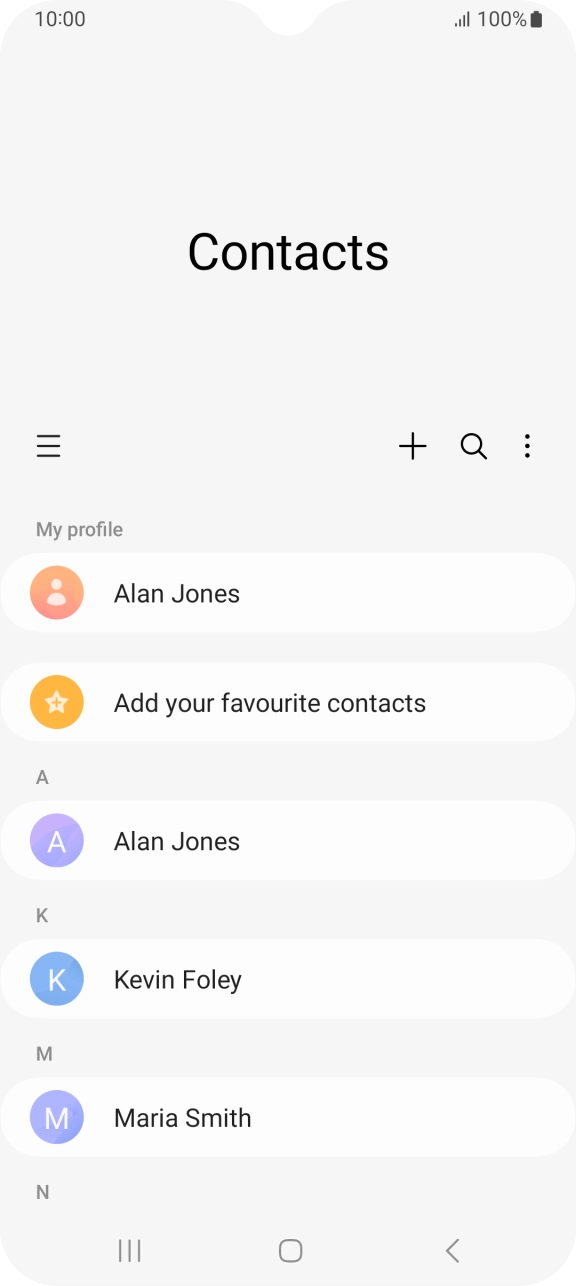 Press the new contact icon. Press the new contact icon.