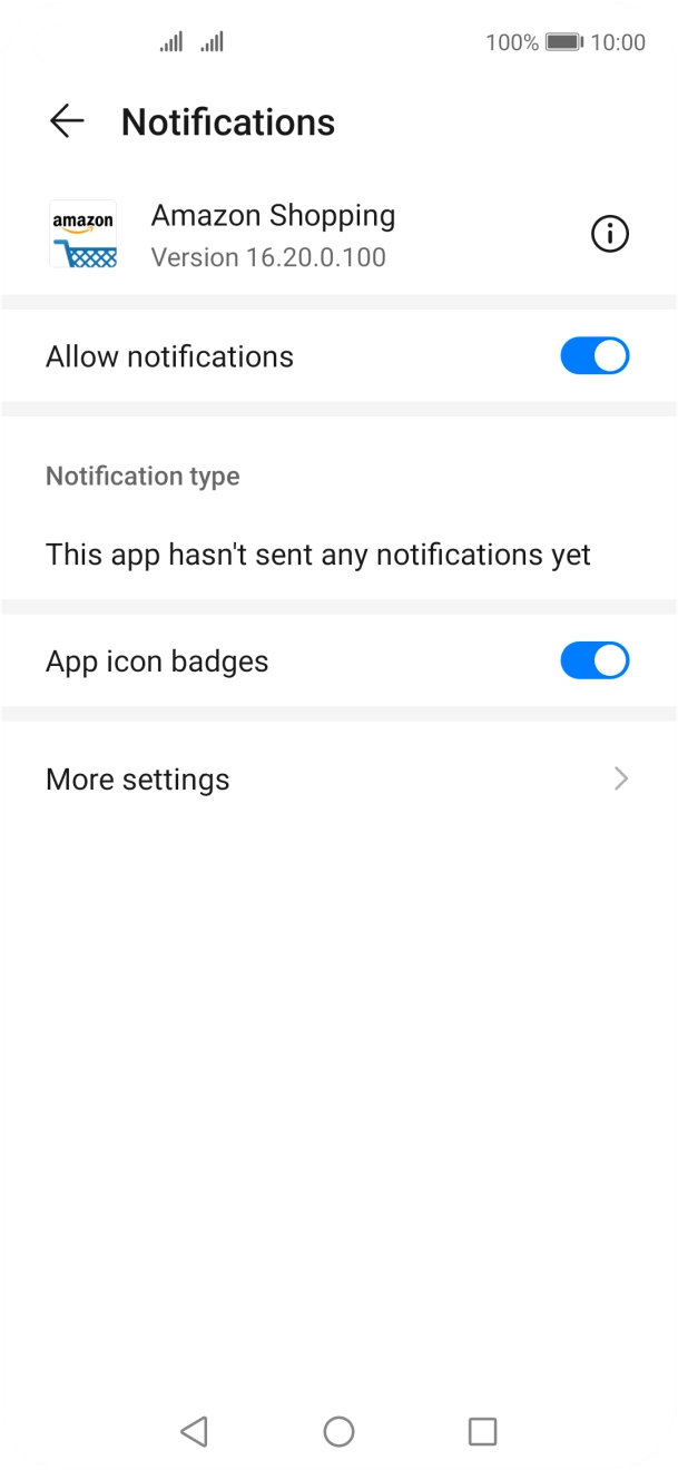 Press the indicator next to 'Allow notifications' to turn the function on or off.