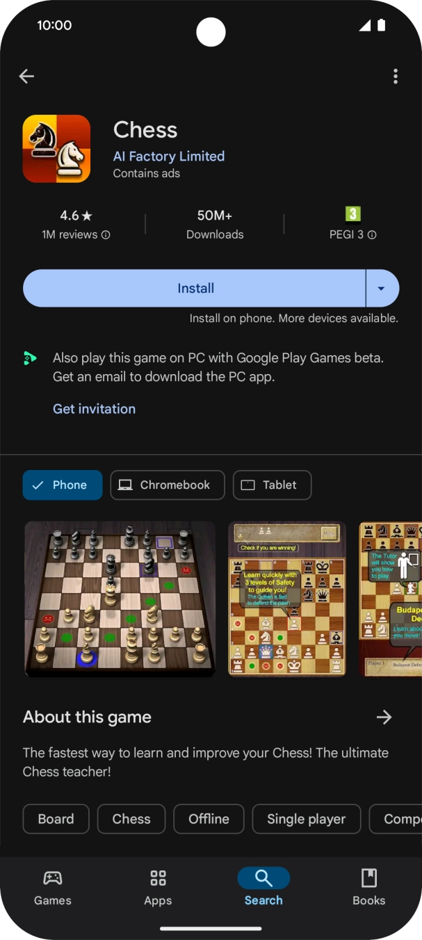 Press Install and follow the instructions on the screen to install the app. Press Install and follow the instructions on the screen to install the app.