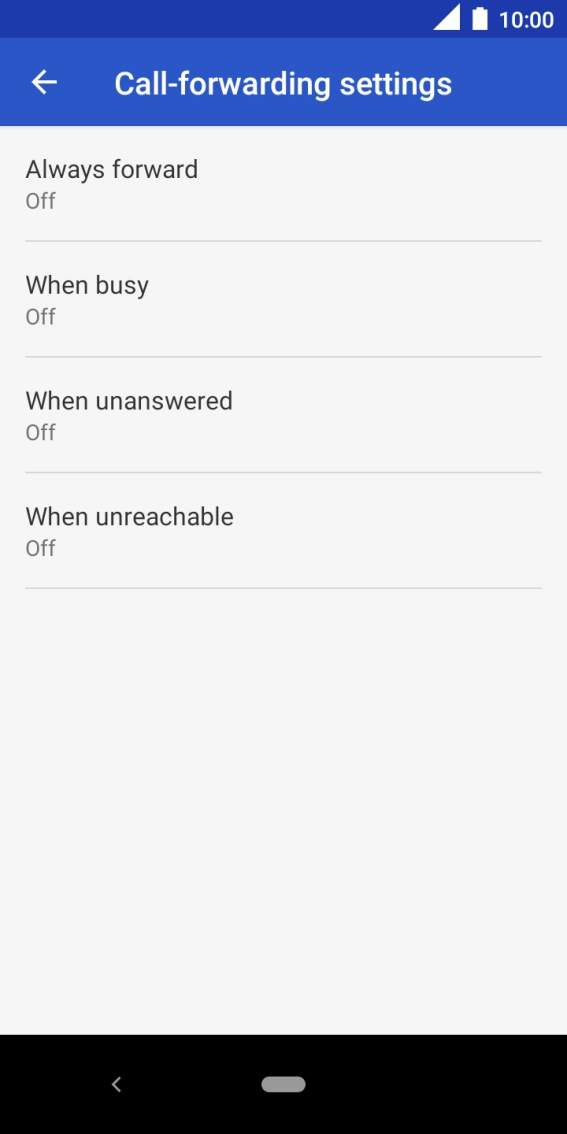 Press the required divert type.