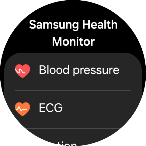 Press Blood pressure and follow the instructions on the screen to measure your blood pressure. Press Blood pressure and follow the instructions on the screen to measure your blood pressure.