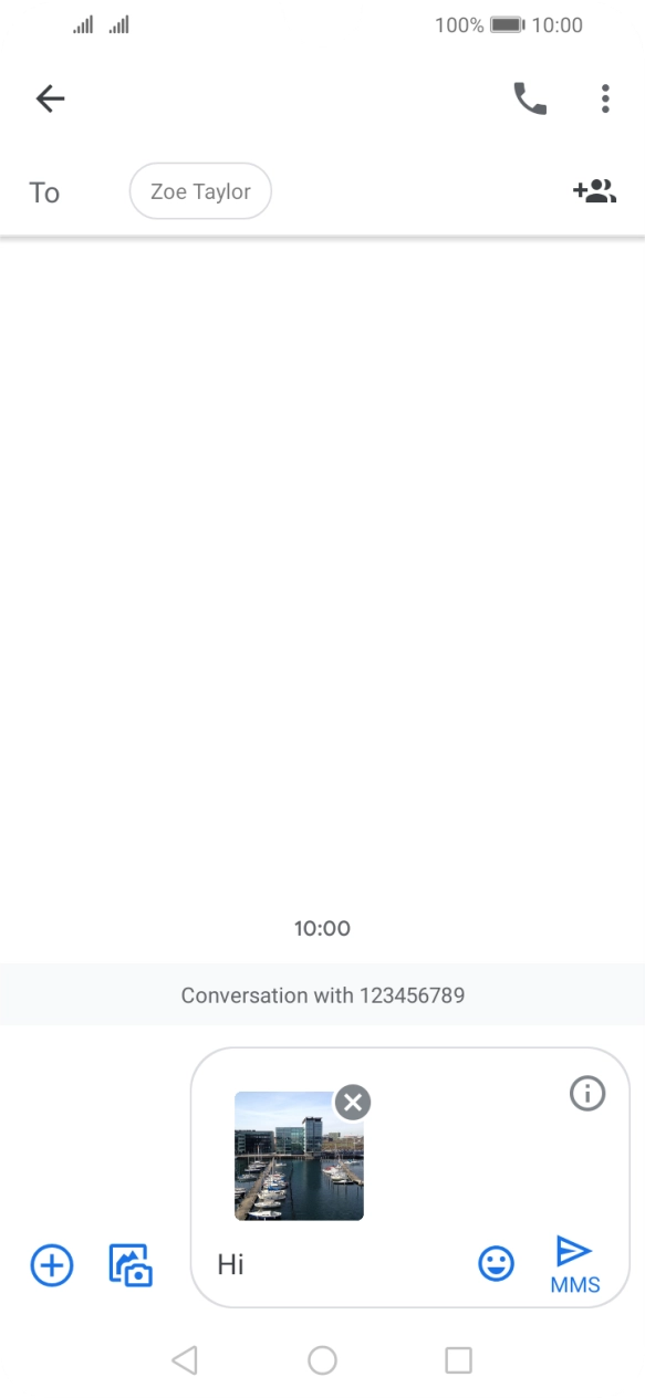 Press the send icon when you've finished your picture message. Press the send icon when you've finished your picture message.