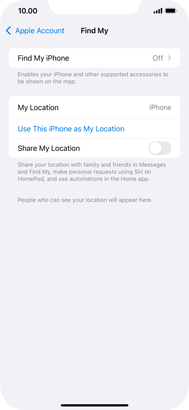 Press Find My iPhone. Press Find My iPhone.