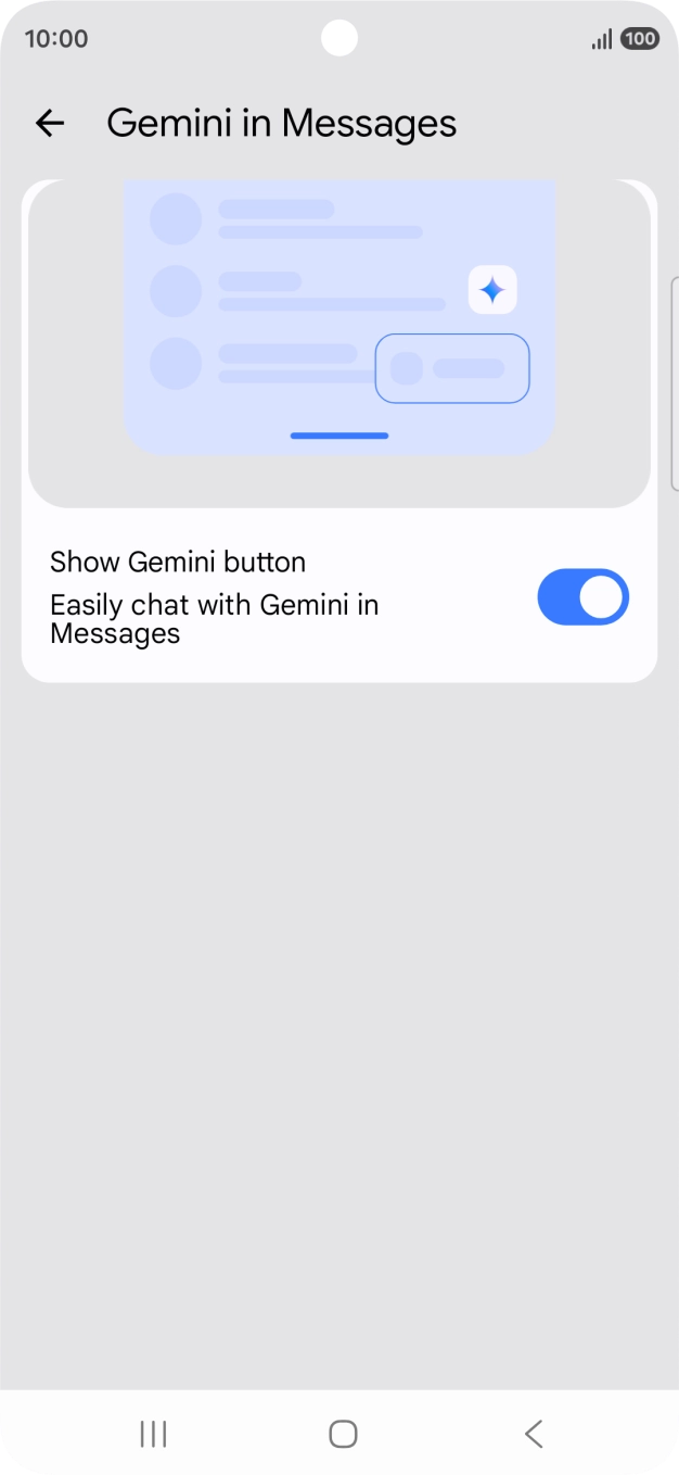 Press the indicator next to 'Show Gemini button' to turn on the function. Press the indicator next to 'Show Gemini button' to turn on the function.