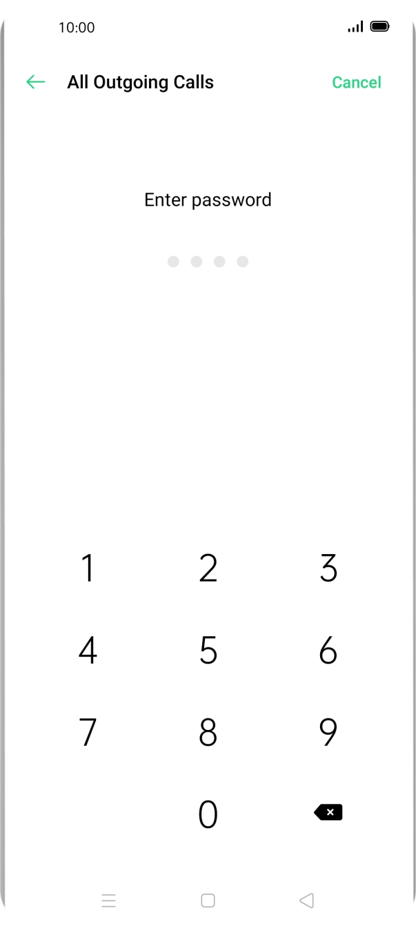 Key in your barring password. Key in your barring password.