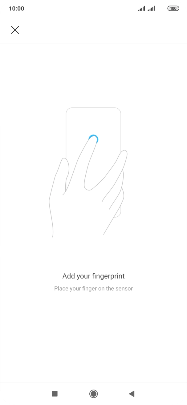 Follow the instructions on the screen to create the phone lock code using your fingerprint.