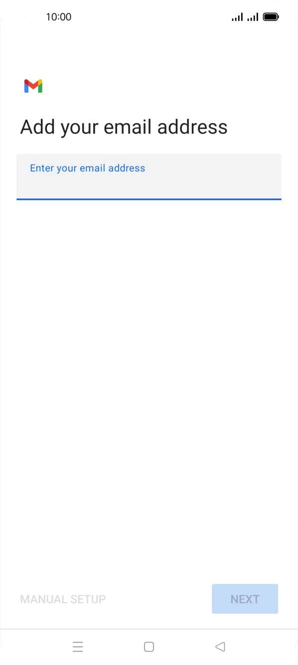 Press the field below 'Enter your email address' and key in your email address.
