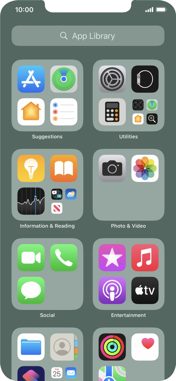 Press the required app. Press the required app.