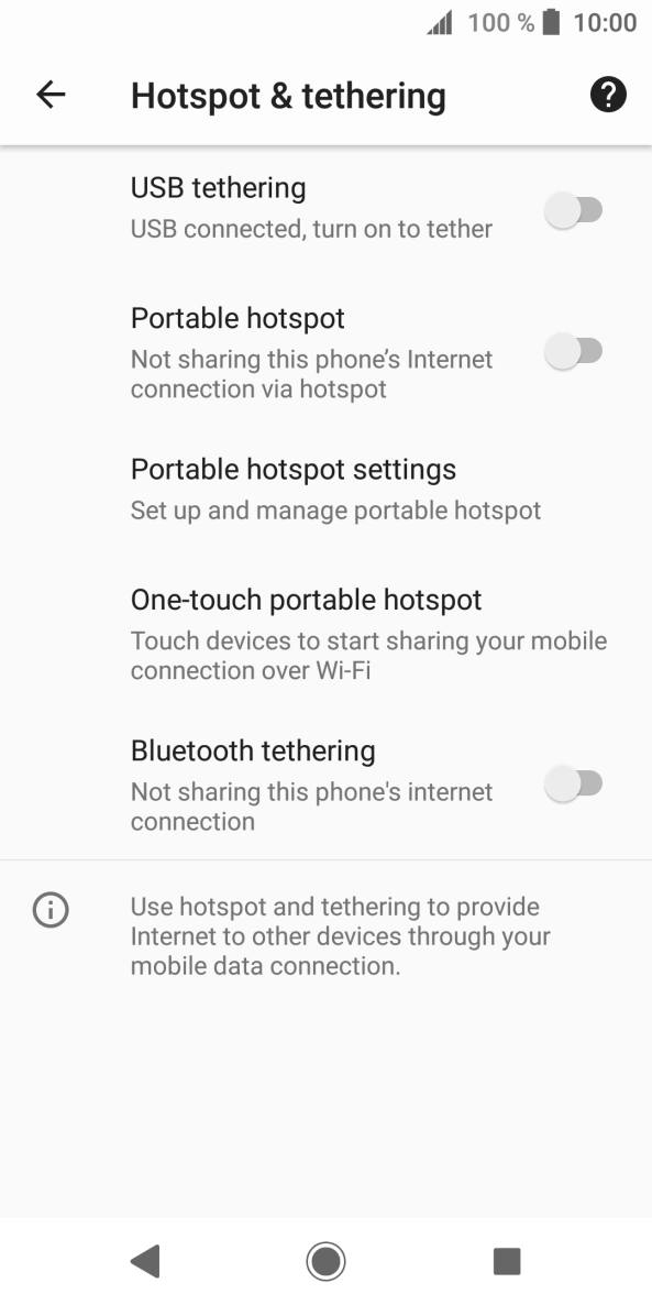 Press Portable hotspot settings. Press Portable hotspot settings.