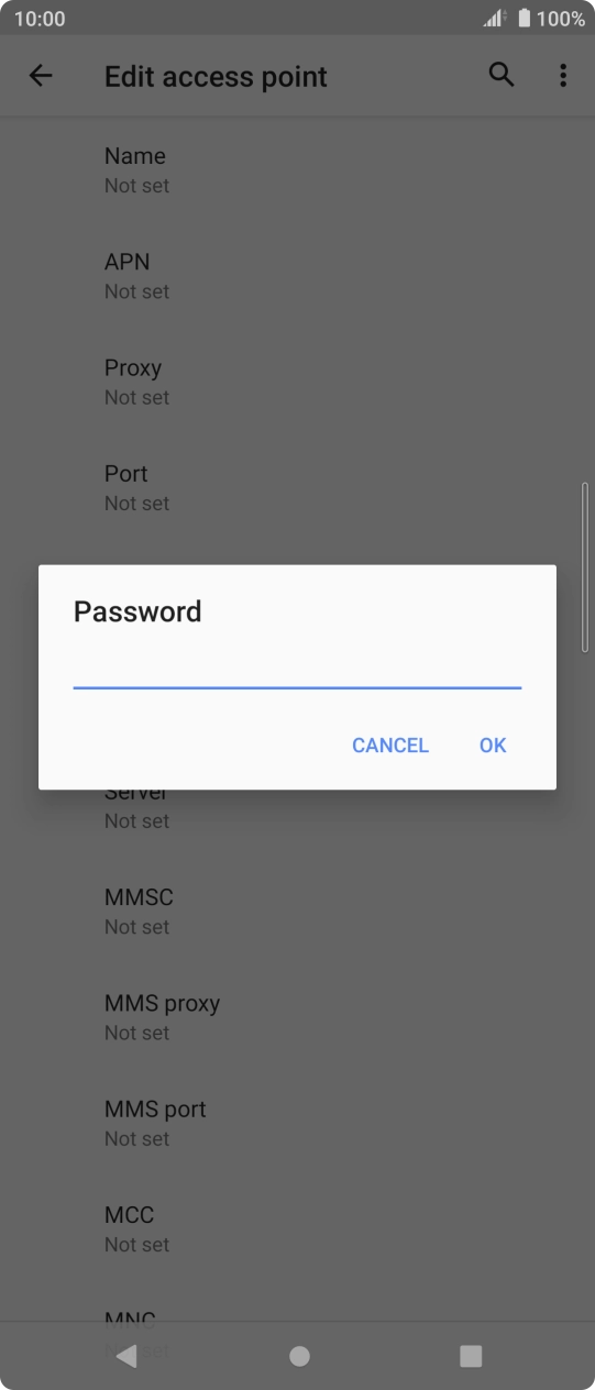 Key in p and press OK. Key in p and press OK.