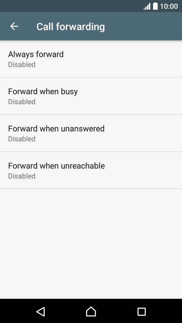 Press the required divert type. Press the required divert type.