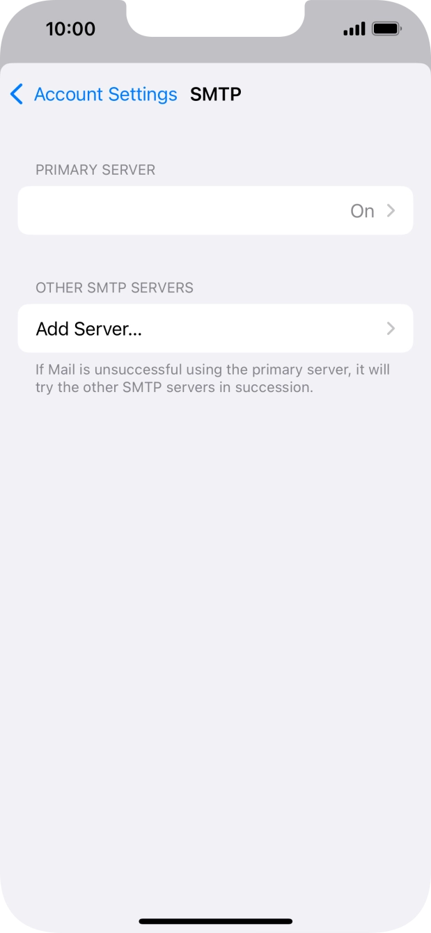 Press the field below 'PRIMARY SERVER'. Press the field below 'PRIMARY SERVER'.