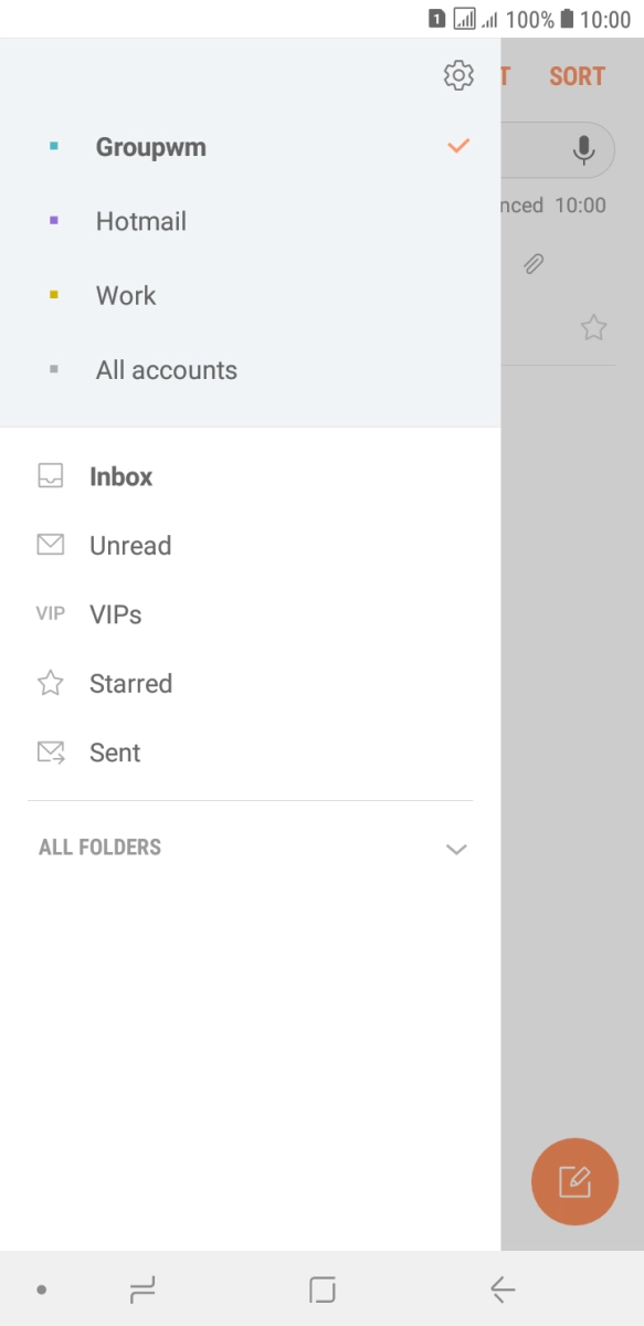 Press the settings icon. Press the settings icon.