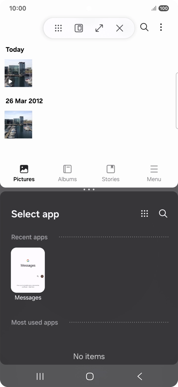 Press the second application. Press the second application.