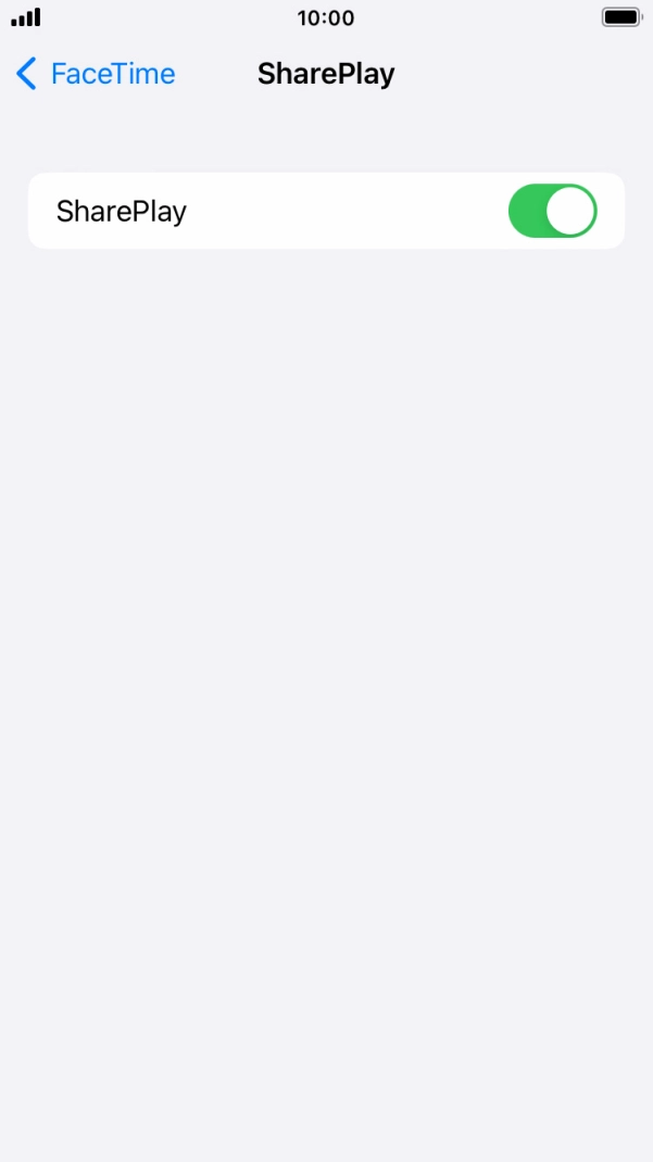 Press the indicator next to 'SharePlay' to turn the function on or off.