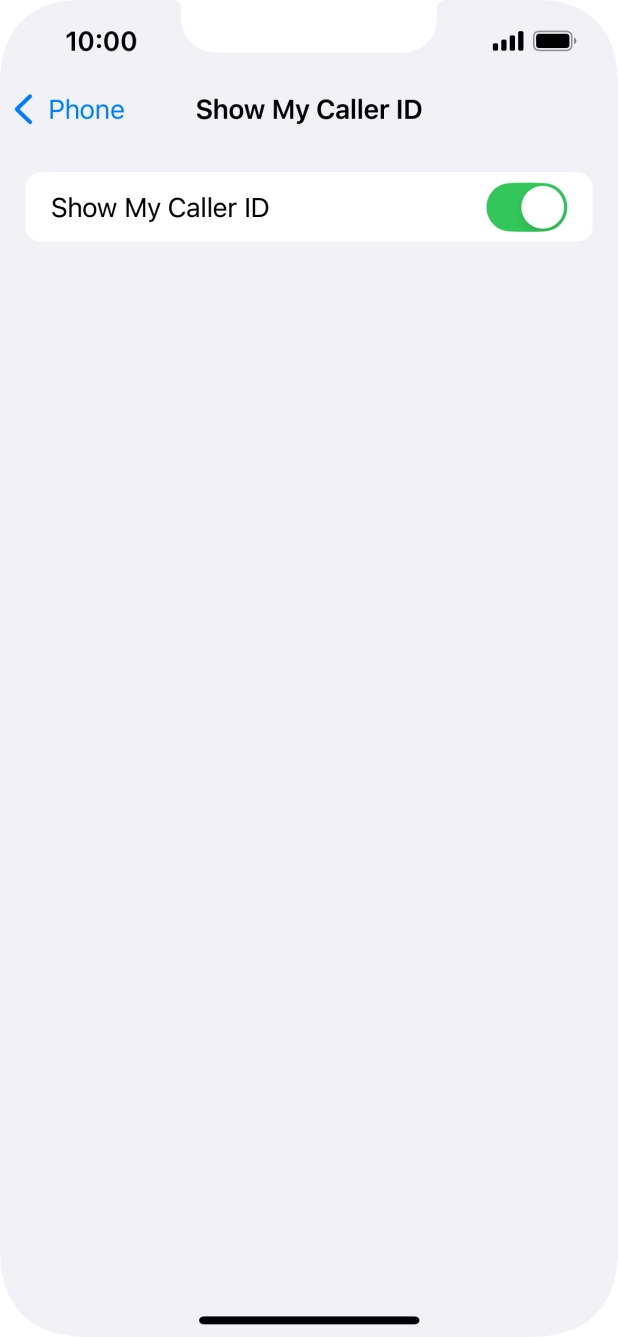 Press the indicator next to 'Show My Caller ID' to turn the function on or off. Press the indicator next to 'Show My Caller ID' to turn the function on or off.