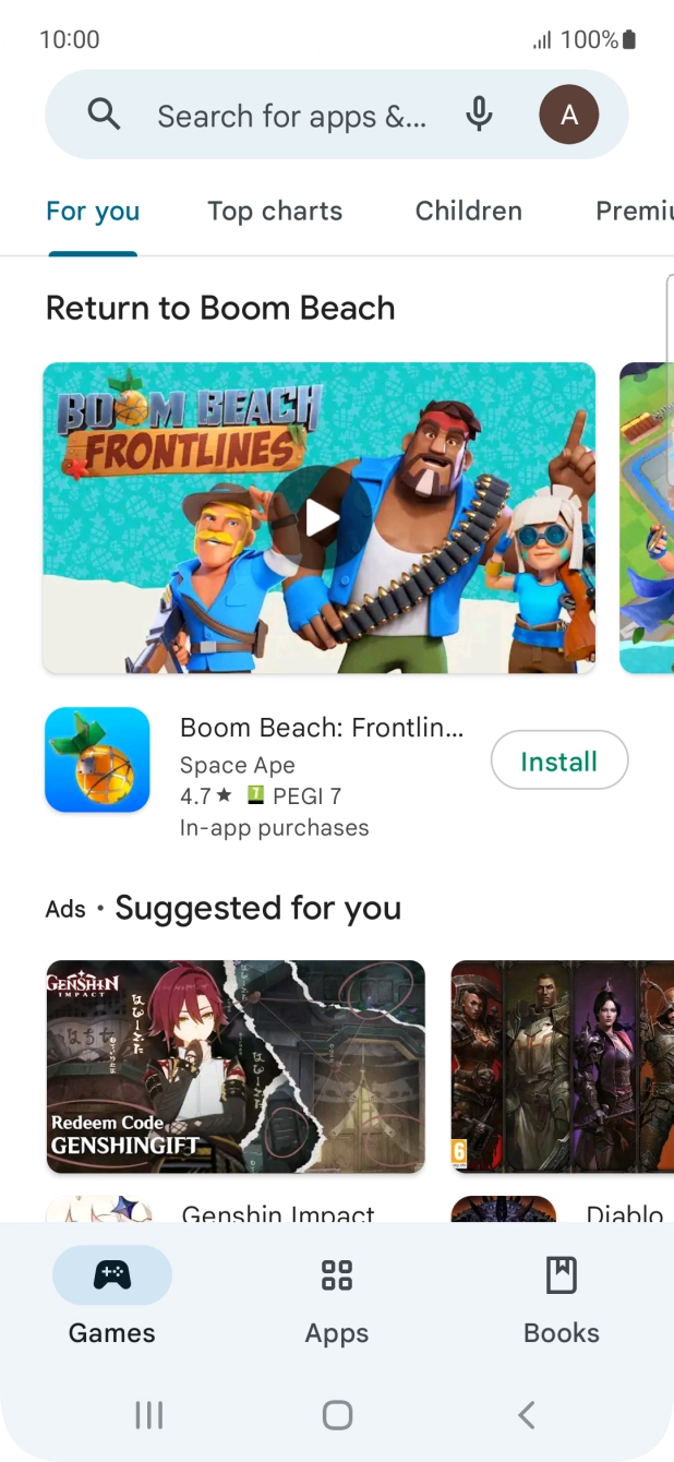Press the search field. Press the search field.