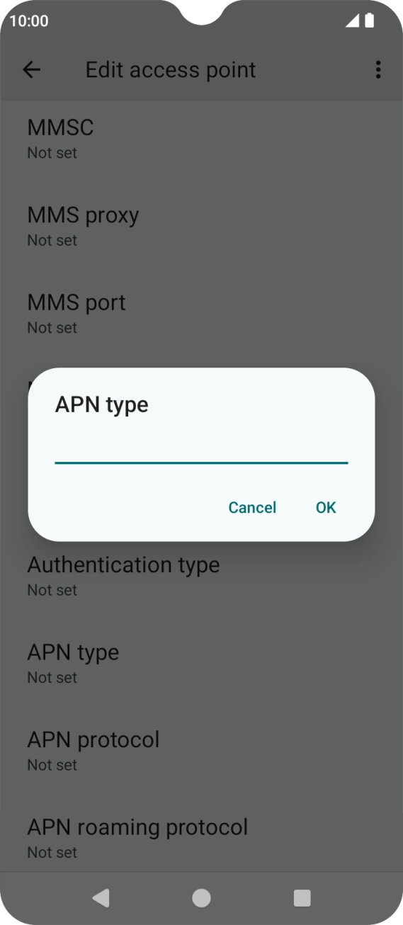 Key in default and press OK. Key in default and press OK.