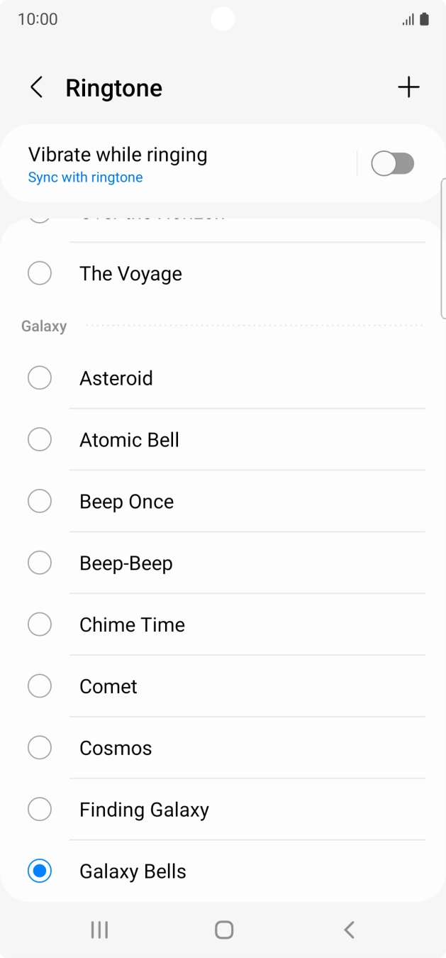 Press the add ring tone icon.