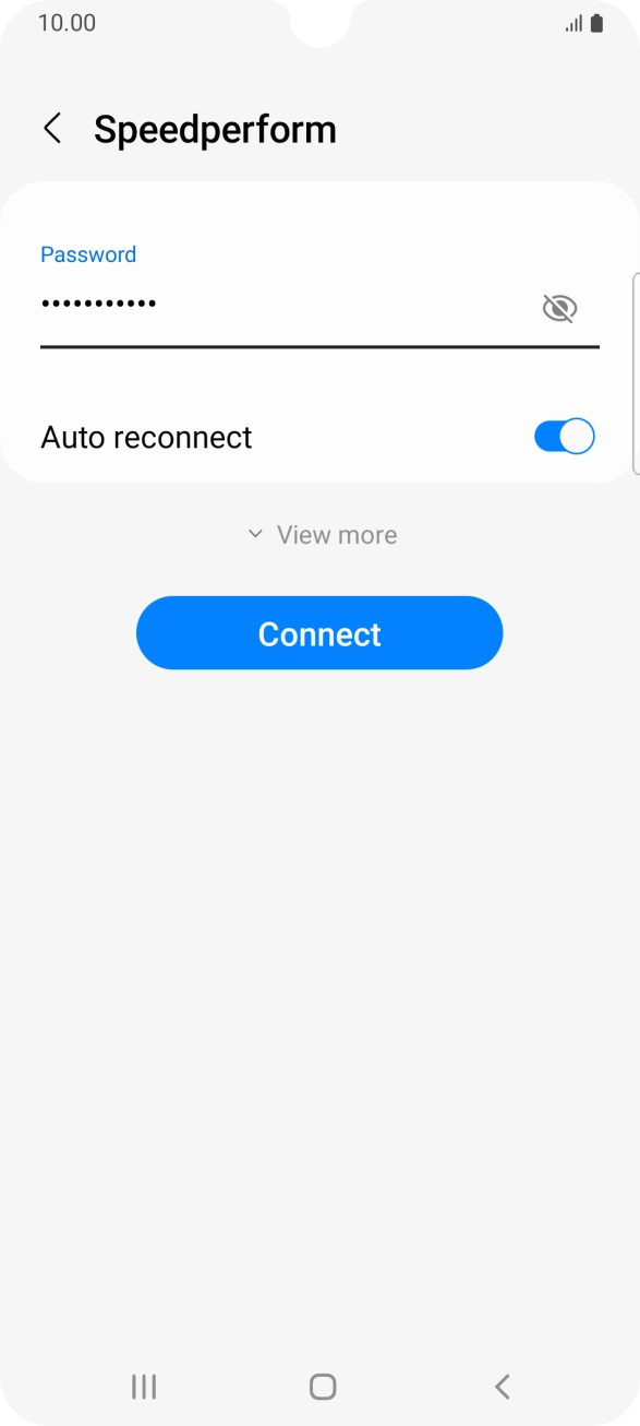 Key in the password for the WiFi network and press Connect.