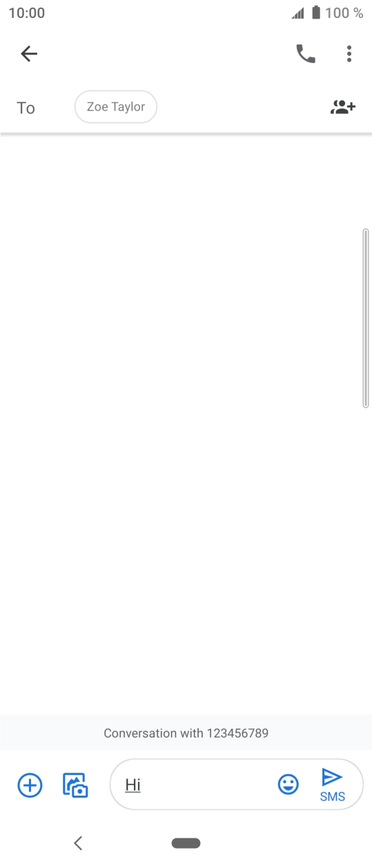 Press the send icon when you've finished your text message. Press the send icon when you've finished your text message.
