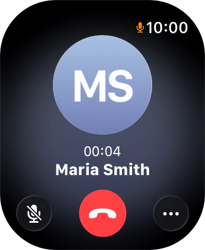 Press the end call icon to end the call and return to the home screen.