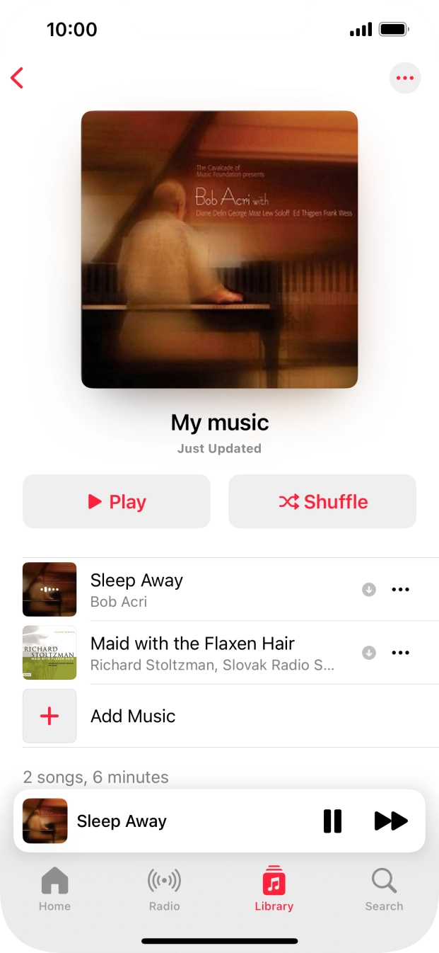 Press the song title. Press the song title.