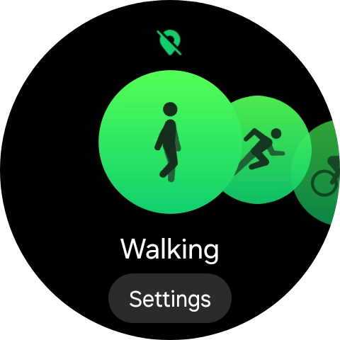 Drag your finger right or left to select the required activity. Drag your finger right or left to select the required activity.