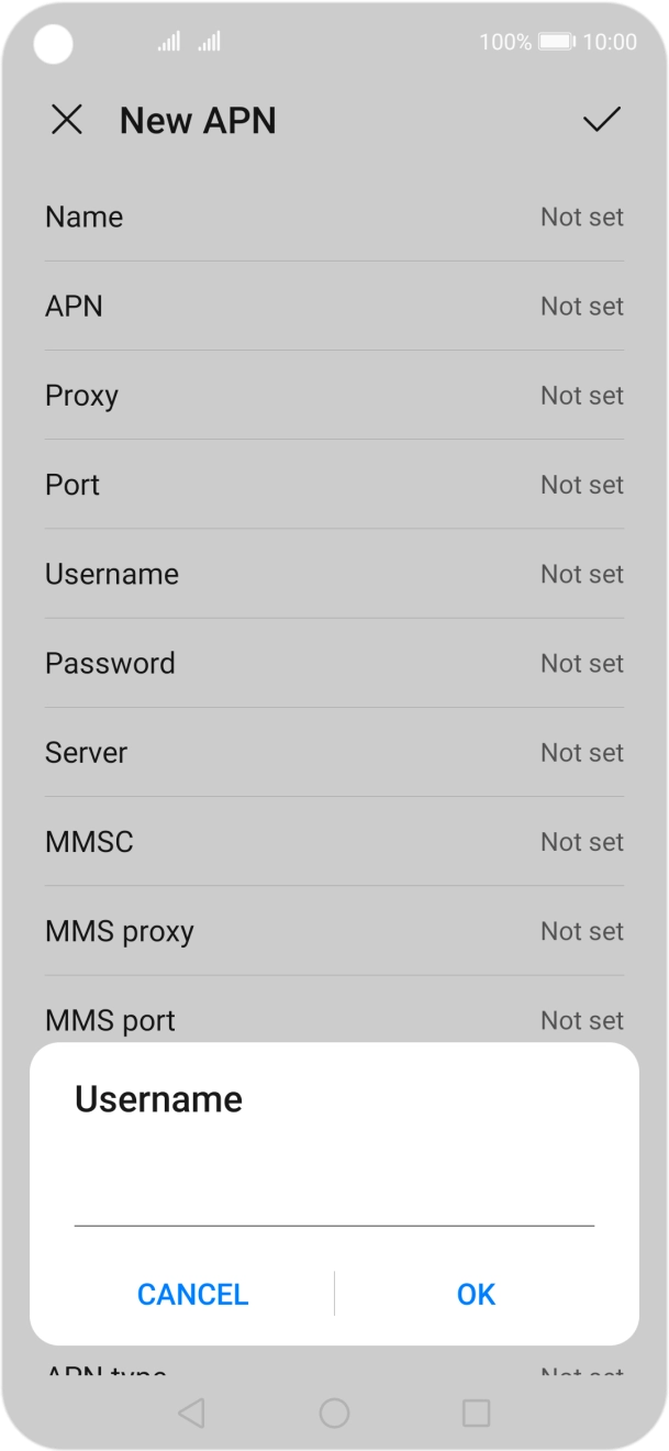Key in o2wap and press OK.