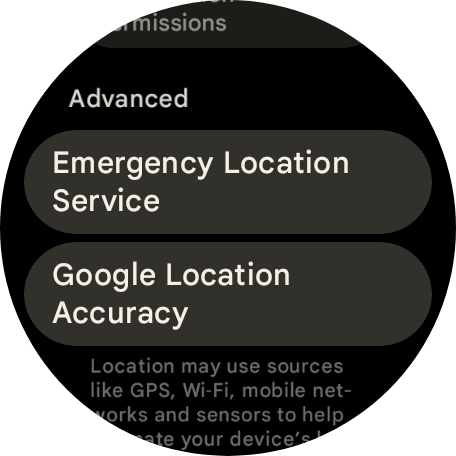 Press Emergency Location Service.