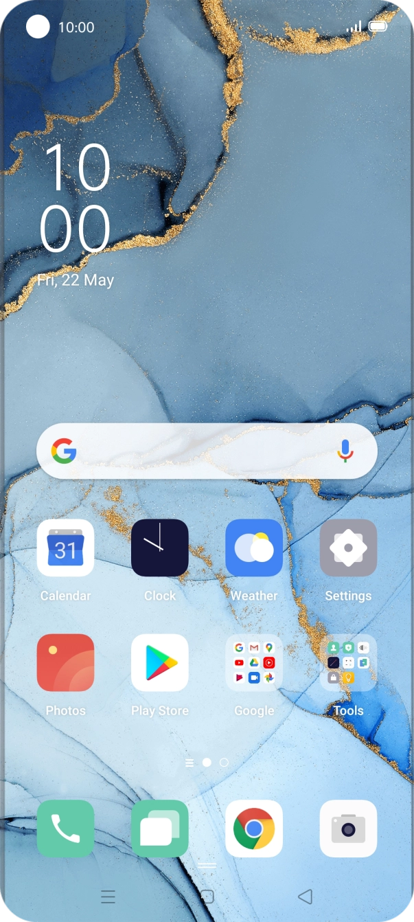 Press the message icon. Press the message icon.