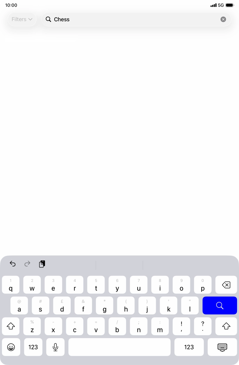 Key in the name or subject of the required app and press the search icon.